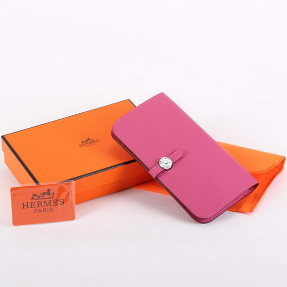 1:1 Quality Hermes Dogon Combined Wallets A508 Roseo Replica - Click Image to Close